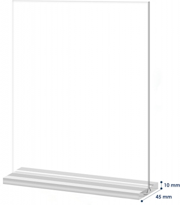 New show T-shaped 8.5x11 Acrylic Vertical Double-Sided Display Sign Holder