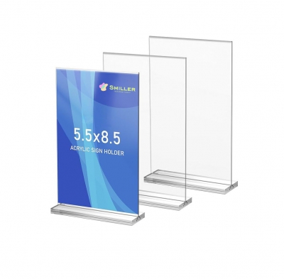 New arrive T-shaped 5.5x8.5 inches Acrylic Vertical Double-Sided Display Sign Holder