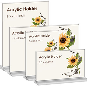 New arrive T-shaped 5.5x8.5 inches Acrylic Vertical Double-Sided Display Sign Holder